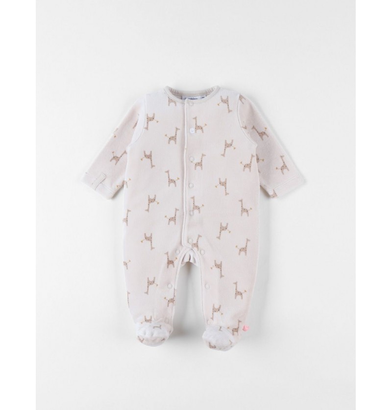 Pyjama velours girafe beige...