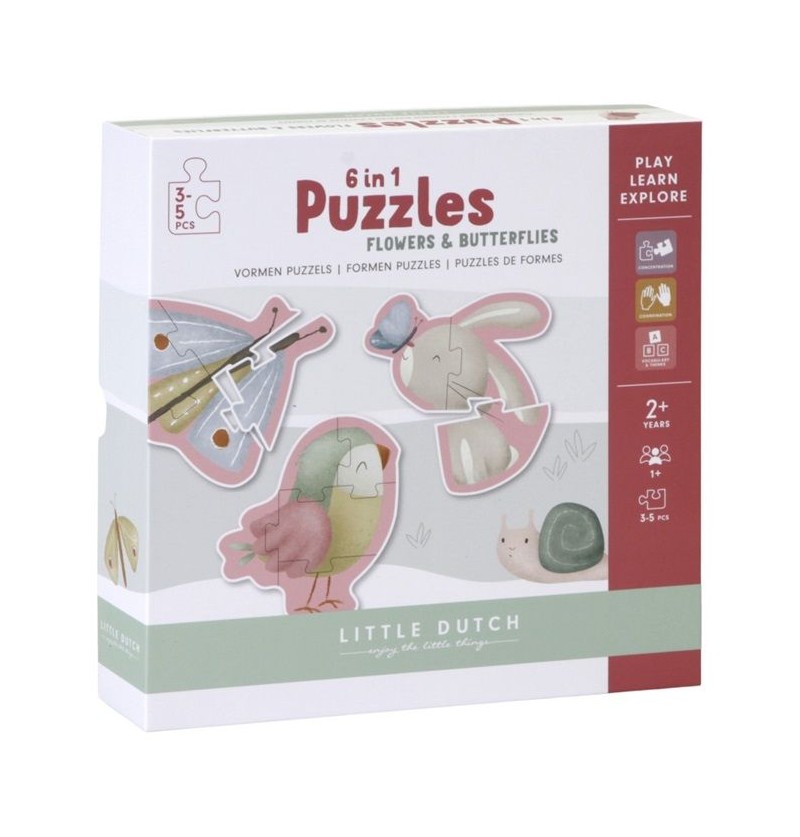 Boite de 6 puzzles flowers...