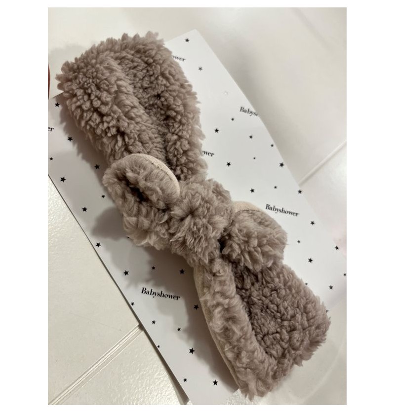 Bandeau en teddy mouton moka